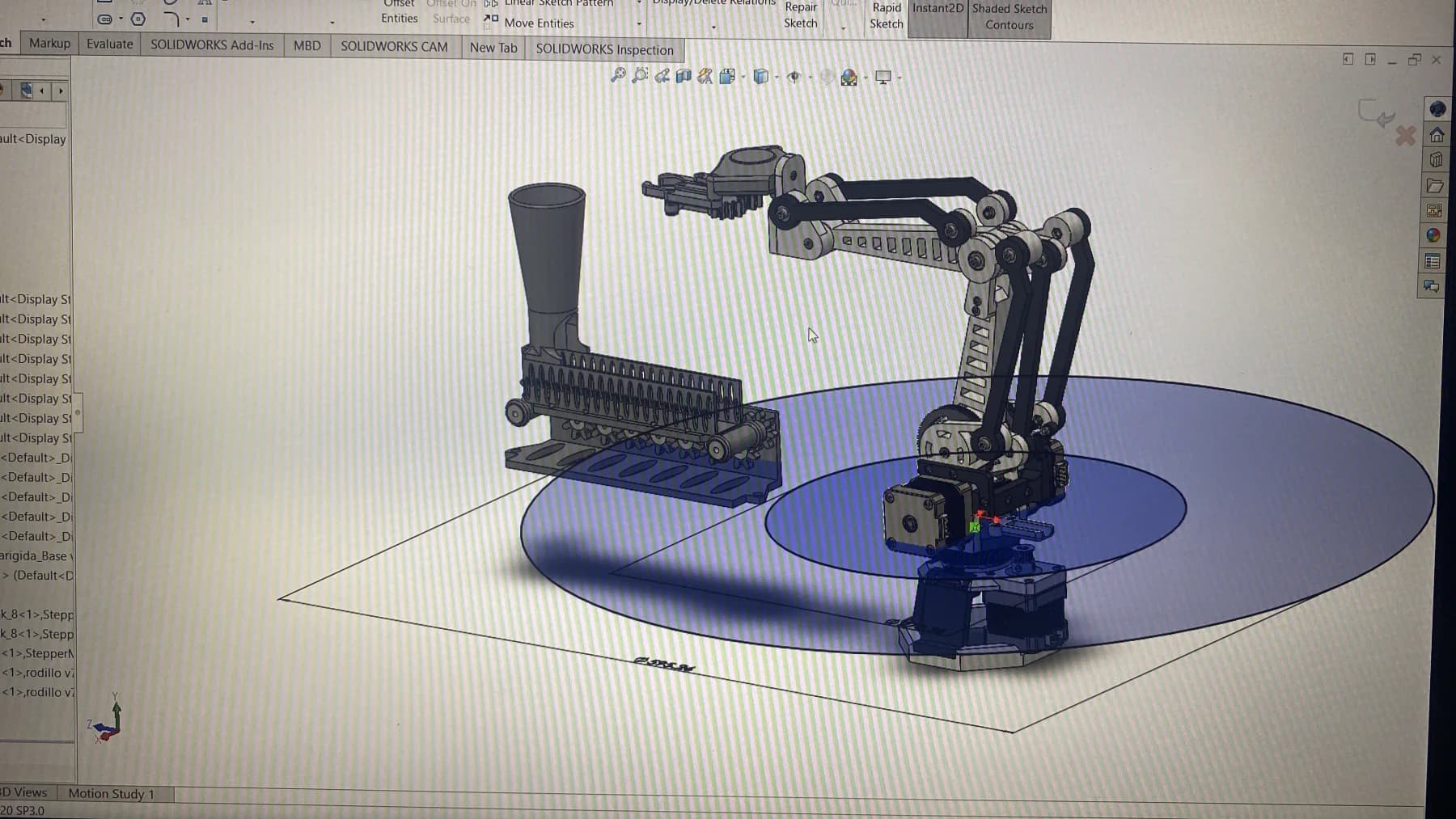 CAD assembly of the complete robotic arm