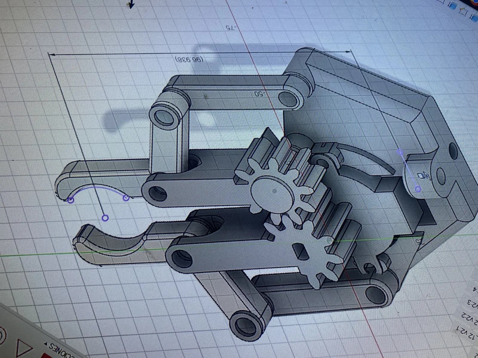 Detailed CAD model of the robotic arm gripper
